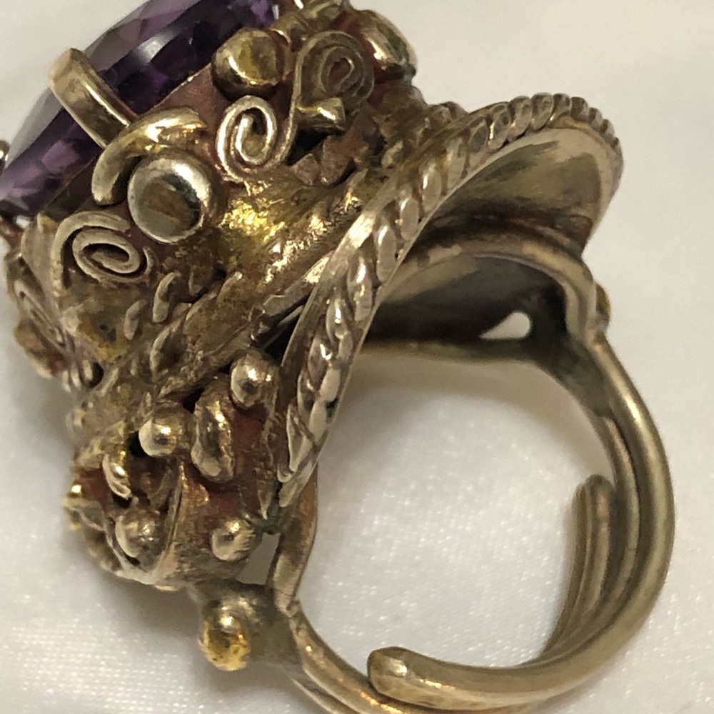 Adjustable Amethyst ring. - Picture 6 of 8